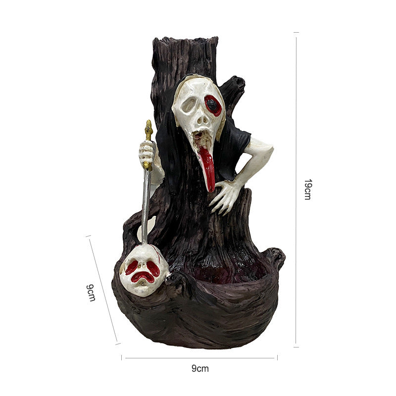 Colorful Skull And Head Flowing Back Incense Ghost Festival Ornaments